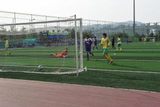 후지에다시방문 축구친선경기 의 사진