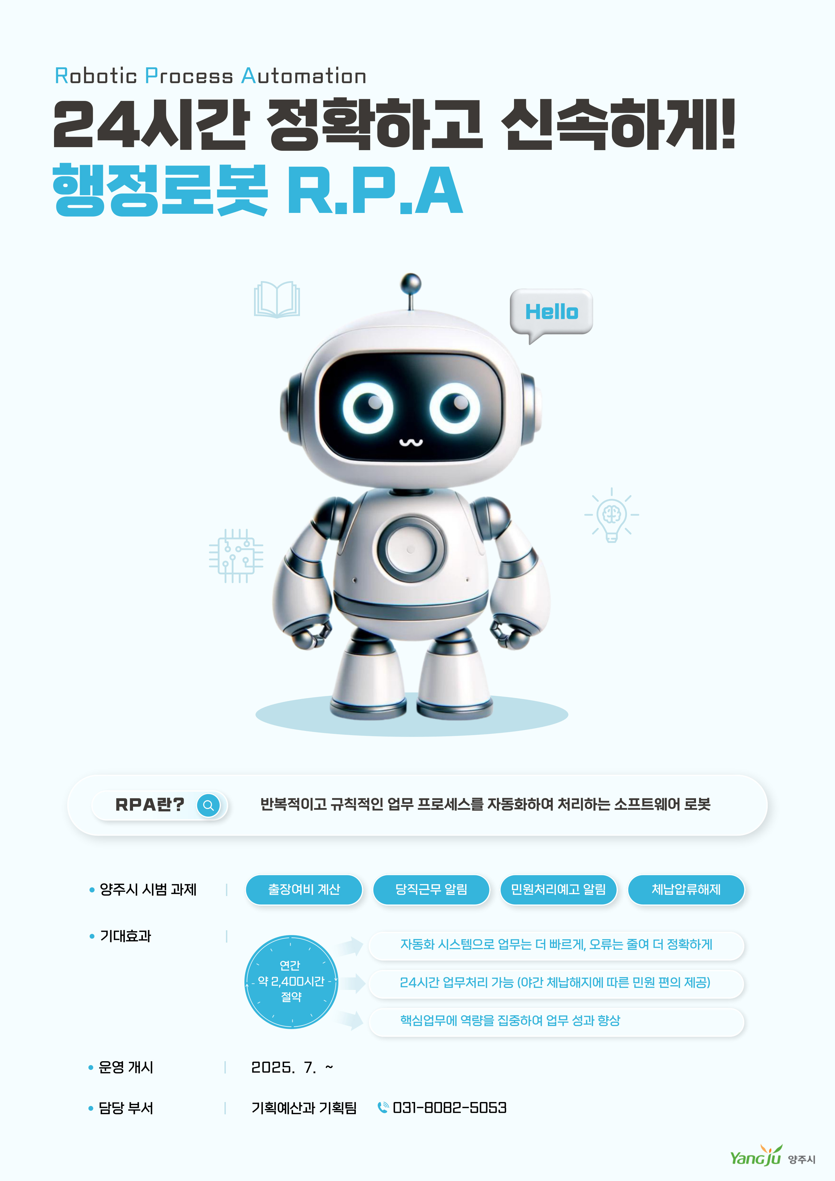 양주시, 7월부터 ‘RPA(행정업무자동화) 시스템’ 정식 운영 개시 이미지