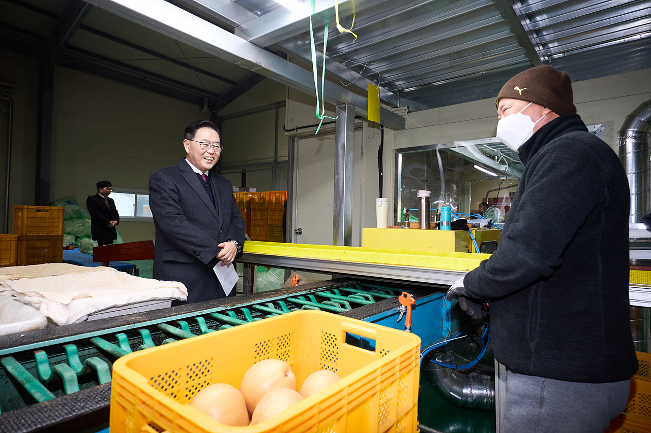 2025-12-12 양주배영농조합 선별작업 현장 방문 이미지