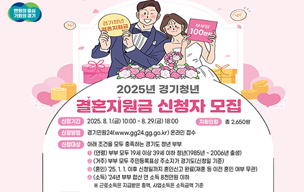 2025년 경기청년 결혼지원사업 모집